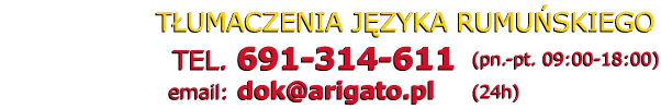 Tumacz rumuski - Telefon: 691 314 611